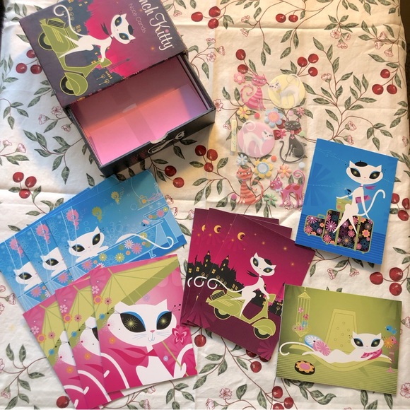 Vintage Other - Vintage 2004 French Kitty Stationary Cards in Box